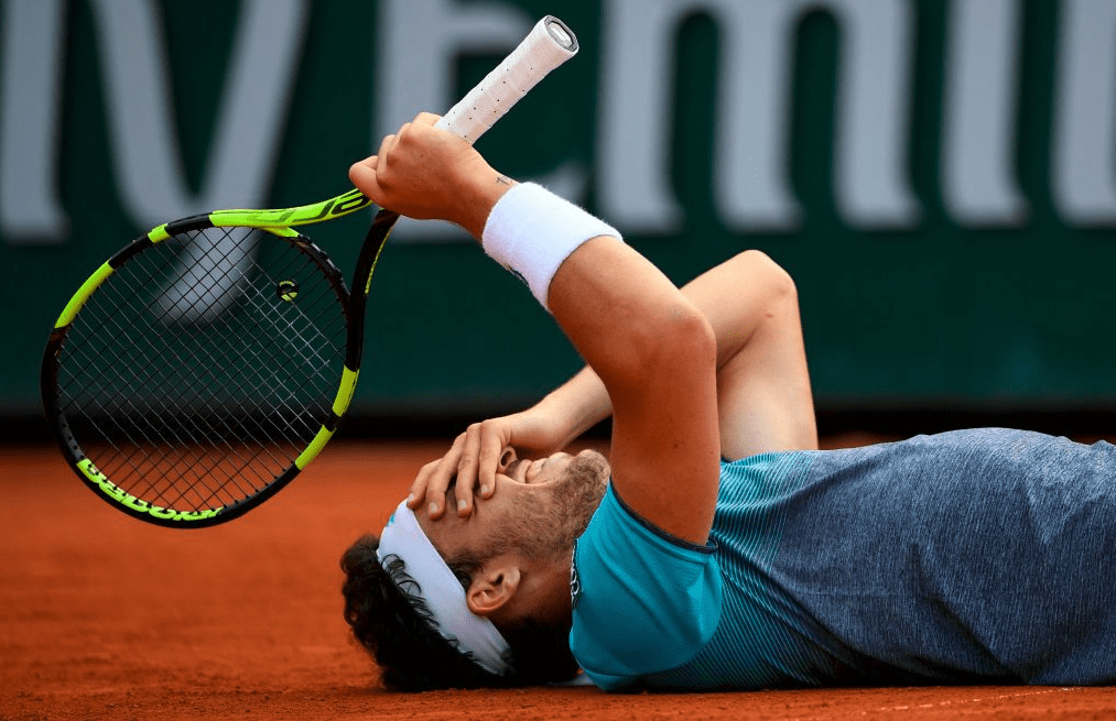 Marco Cecchinato's tennis racquet - Babolat Aero Storm GT