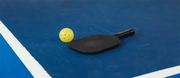 pickleball paddle and ball