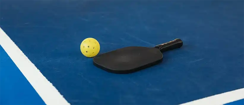 pickleball paddle and ball