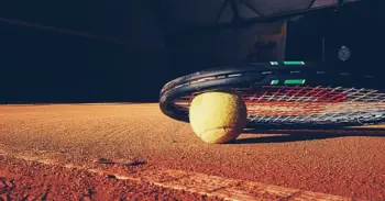 tennis court and ball