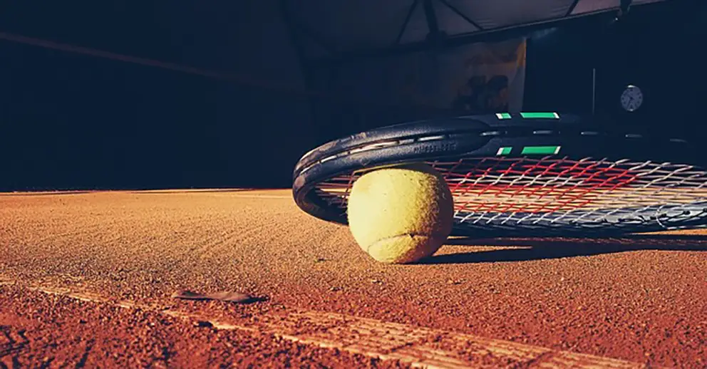 tennis court and ball