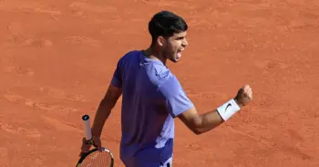 Alcaraz on clay court