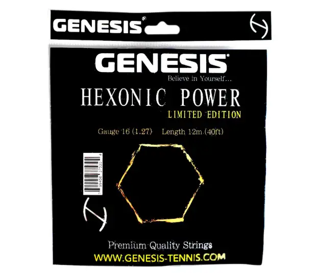 4 Jeux De Cordage GENESIS HEXONIC 2.0 Vert - 16G/1.28, 12m, Pour Tennis, Neufs
